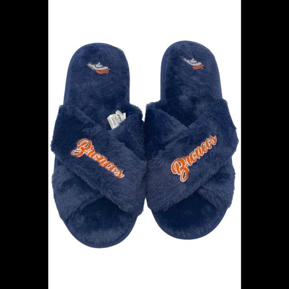 NFL Women's Fur Cross Team Slippers Broncos - - Picture 1 of 2